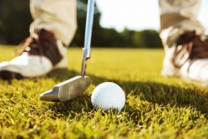 Golf ball on the golf course